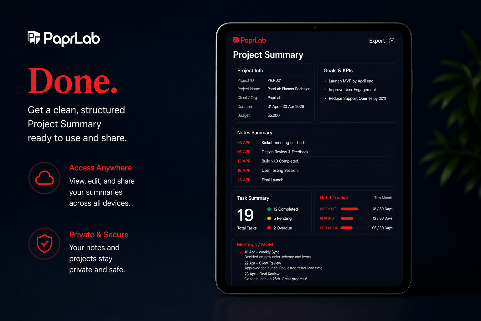 Step 3 Done with digital project summary ready to share